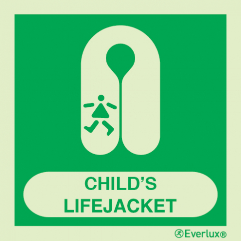 Childs lifejacket IMO sign with supplementary text | IMPA 33.4111 - S 02 63