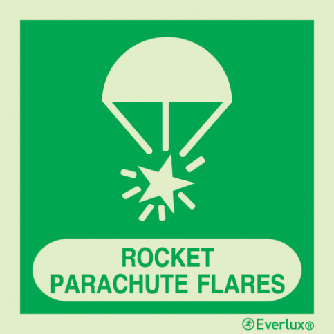 Rocket parachute flares IMO sign with supplementary text | IMPA 33.4117 - S 02 71