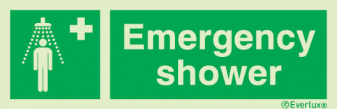Emergency shower sign with supplementary text |IMPA 33.4176 - S 03 33
