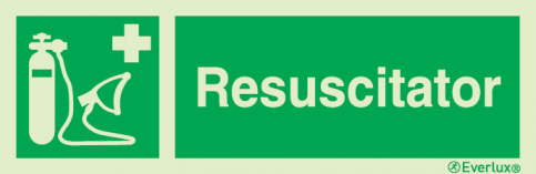 Resuscitator sign with supplementary text - S 03 36