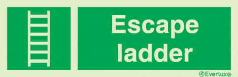 Escape ladder sign with supplementary text | IMPA 33.4188 - S 03 43