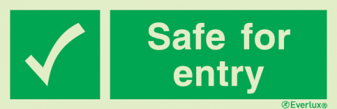 Safe for entry sign with supplementary text |IMPA 33.4175 - S 03 50