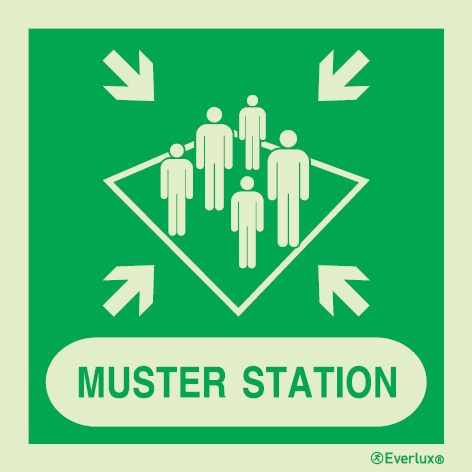 Muster station IMO sign with supplementary text | IMPA 33.4141 - S 03 69
