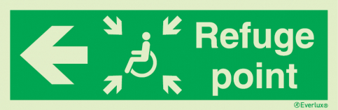 Reduced mobility people refuge point sign - progress to the left - S 04 92