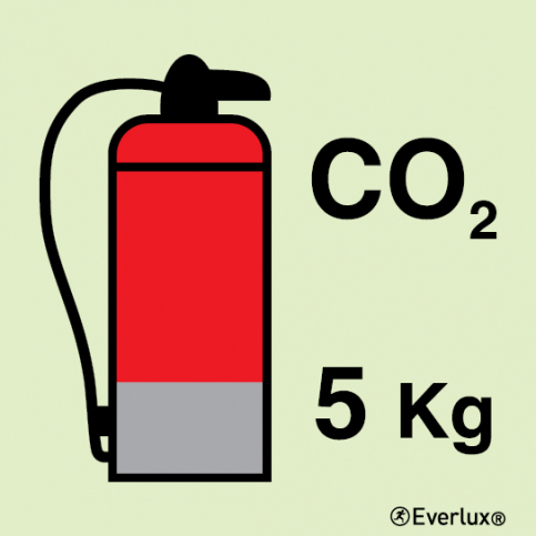 5 Kg CO2 Fire extinguisher IMO sign - S 13 52
