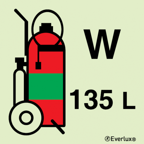 135 L Wheeled water fire extinguisher IMO sign - S 13 71