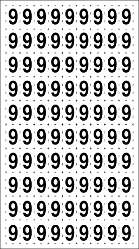 A4 sheet with 90 numbers (Number 9) - S 14 09