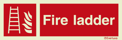 Fire ladder sign with supplementary text - S 19 43
