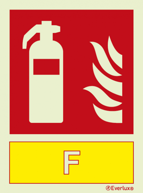 Fire extinguisher sign with integrated Foam fire extinguishing agent ID sign - S 22 25