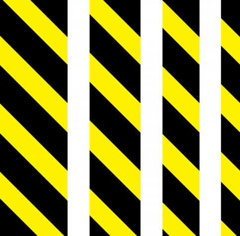 Black on yellow stripes reflective strip - S 27 31