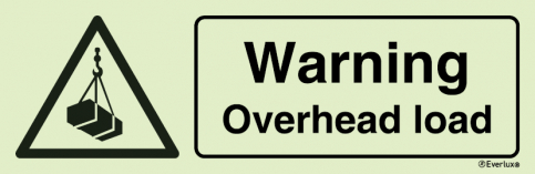 Warning - Overhead load sign with supplementary text - S 30 30