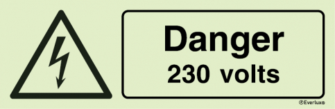 Danger - 230 volts sign with supplementary text | IMPA 33.7588 - S 30 36