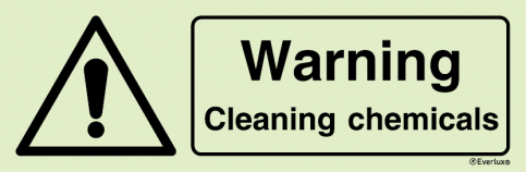 Warning - Cleaning chemicals sign with supplementary text - S 30 37