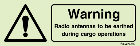 Warning radio antennas to be earthed sign | IMPA 33.7578 - S 32 16