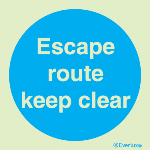 Escape route keep clear sign - S 34 10