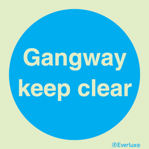 Gangway keep clear sign | IMPA 33.5812 - S 34 18