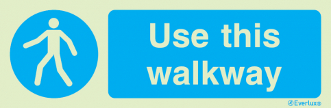 Use this walkway mandatory action sign with supplementary text - S 35 44