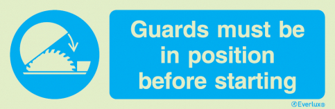 Guards must be in position before starting sign | IMPA 33.5729 - S 35 92