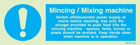 Mincing/ Mixing machine instruction sign - S 36 61