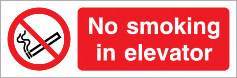 No smoking in elevator sign | IMPA 33.8575 - S 40 12