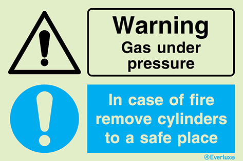 Warning gas under pressure - warning and mandatory sign | IMPA 33.3102 - S 40 53