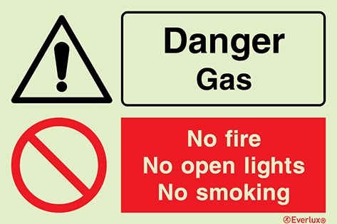 Danger gas - warning and prohibition sign | IMPA 33.3104 - S 40 58