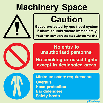 Machinery space - warning, prohibition and mandatory sign | IMPA 33.3111 - S 41 04