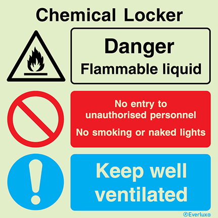 Chemical locker - warning, prohibition and mandatory sign - S 41 07