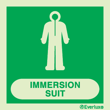 Immersion suit IMO sign with supplementary text - S 43 58