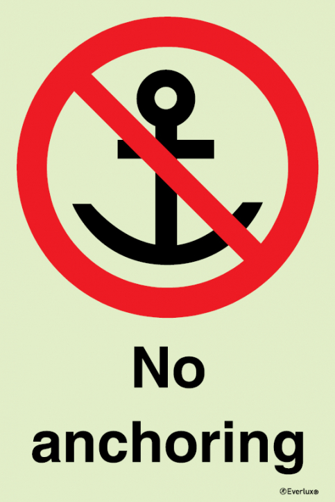 No anchoring sign - prohibition action sign - S 44 08