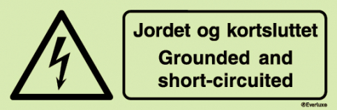 Grounded and short-circuited safety sign - S 44 21