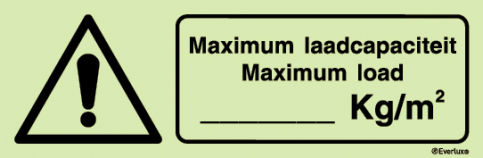 Maximum load kg/m2 safety sign - S 44 25