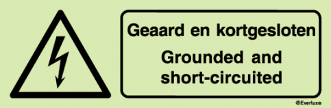 Grounded and short-circuited safety sign - S 44 28