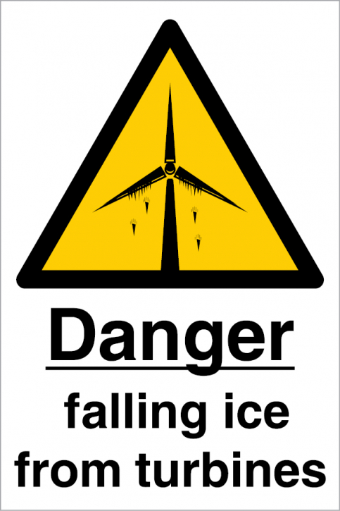 Falling ice from turbines safety sign - S 44 36