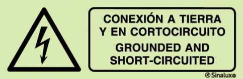 Grounded and short-circuited safety sign - S 44 82