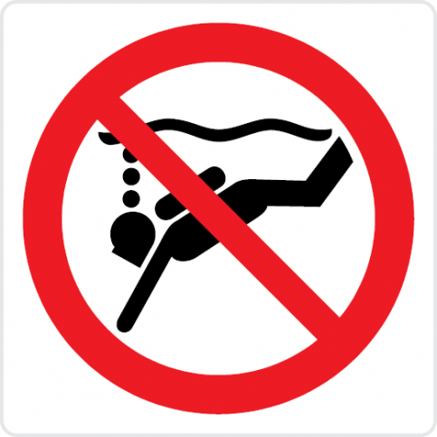 No sub-aqua diving - prohibition sign - S 45 06