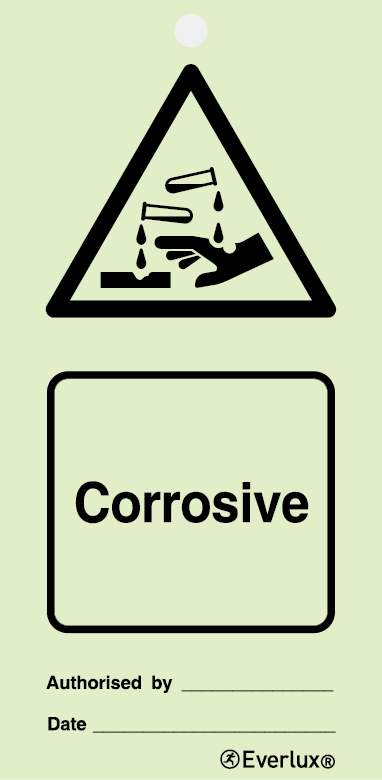 Corrosive - warning temporary tie tag | IMPA 33.2507 - S 47 06