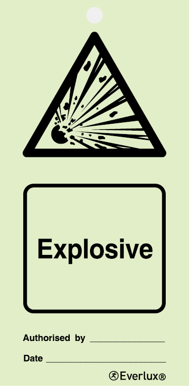 Explosive - warning temporary tie tag | IMPA 33.2509 - S 47 08