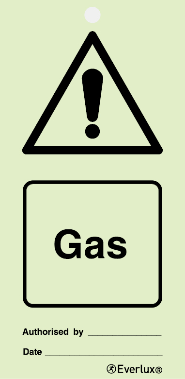 Gas - warning temporary tie tag | IMPA 33.2541 - S 47 10