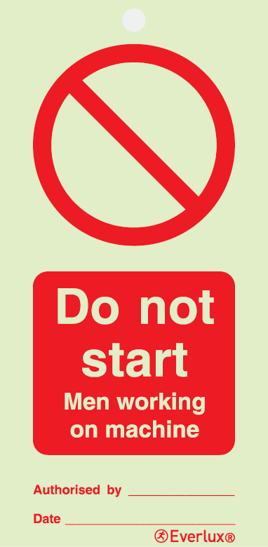 Do not start men working on machine - prohibition temporary tie tag | IMPA 33.2527 - S 47 59