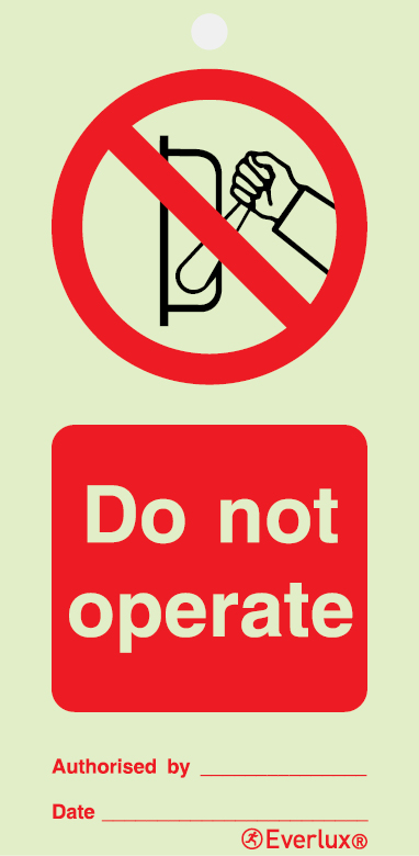 Do not operate - prohibition temporary tie tag | IMPA 33.2530 - S 47 61