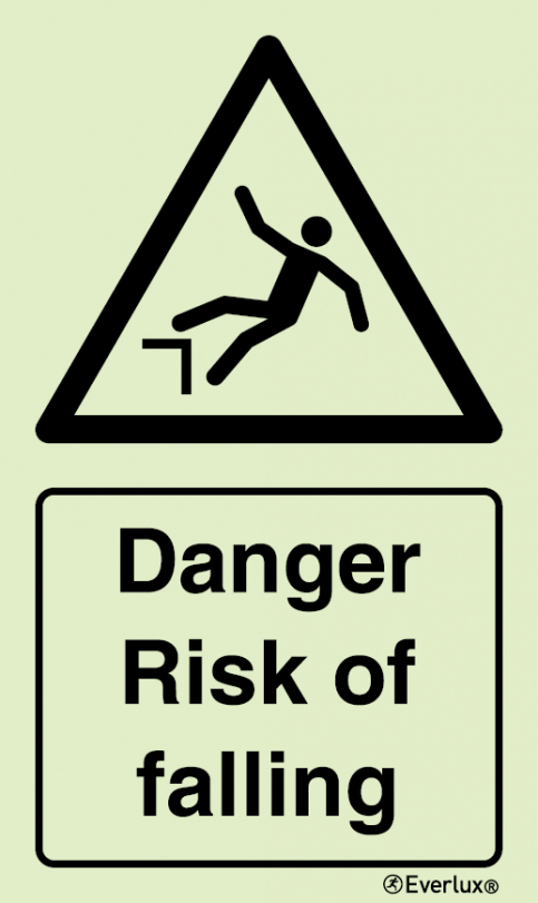 Risk of falling warning sign with supplementary text - S 49 04