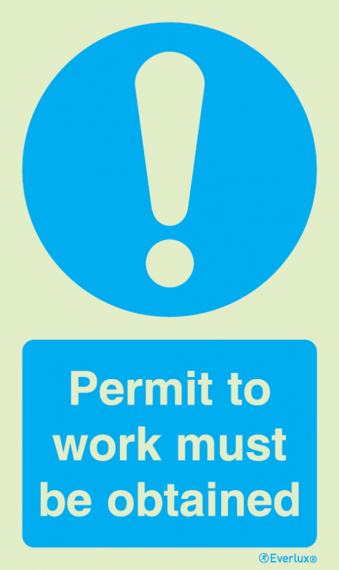 Permit to work must be obtained mandatory action sign - S 49 22