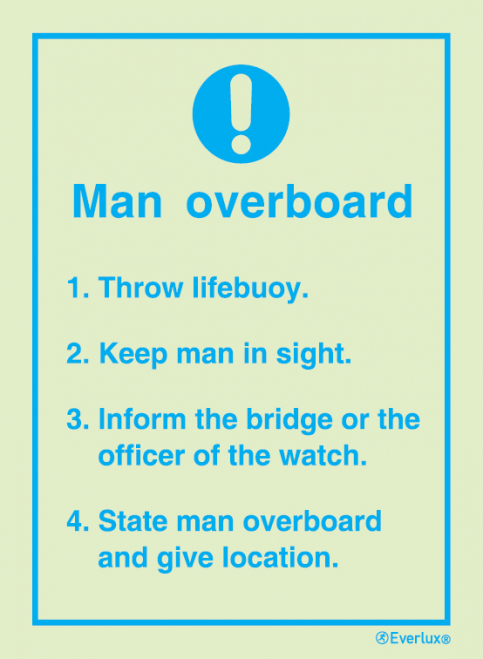 Man overboard - instructions sign | IMPA 33.5902 - S 61 03