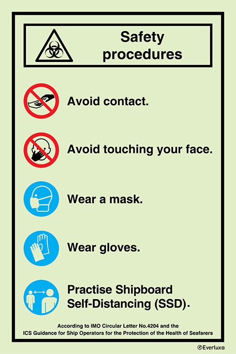 Shipboard Self-Distancing (SSD) and infection control safety procedures - SC 001