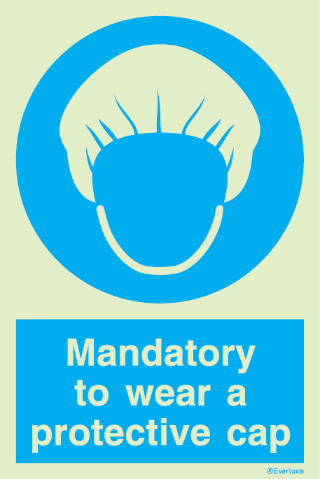 Wear a protective cap mandatory action sign - SC 077