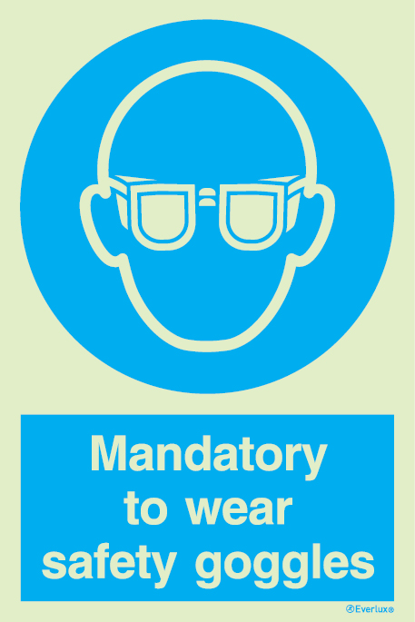 Wear safety goggles mandatory action sign - SC 081