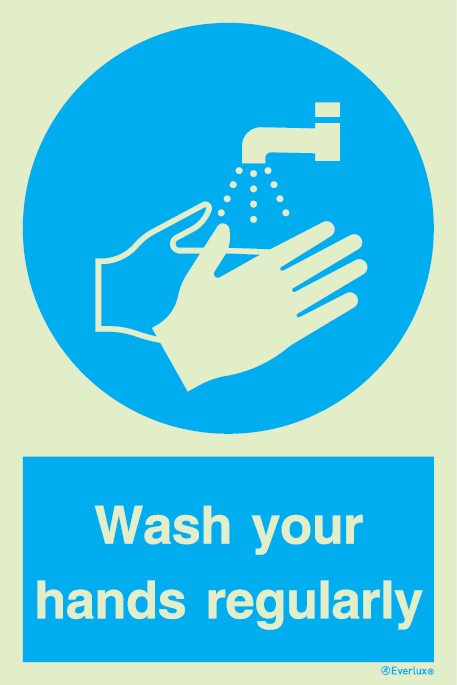 Wash your hands regularly mandatory action sign - SC 088