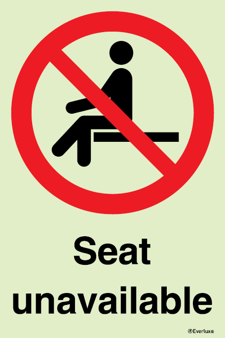 Do not use this seat | Seat unavailable prohibition sign - SC 108