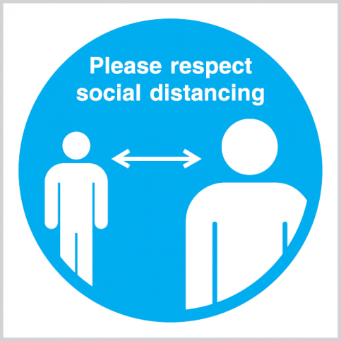 Please respect social distancing mandatory action sign - SC 204